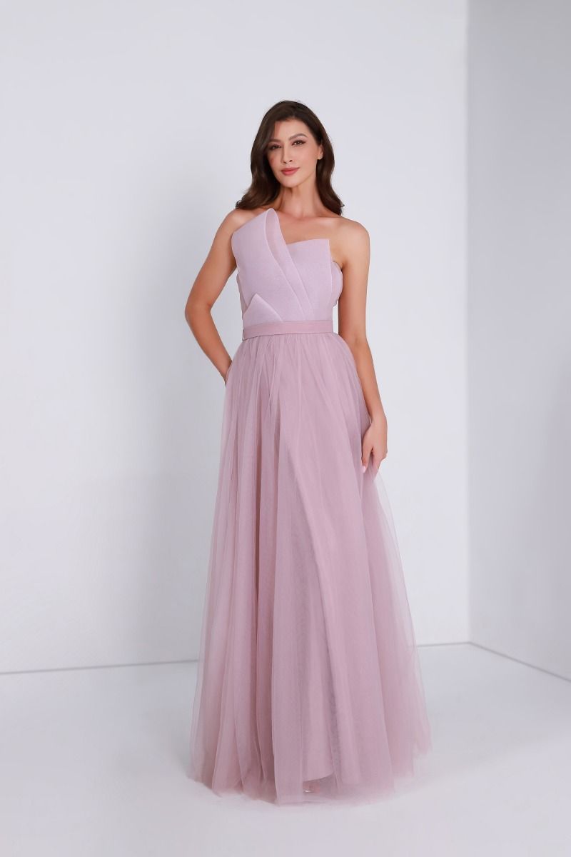 Unique folds bustier dress