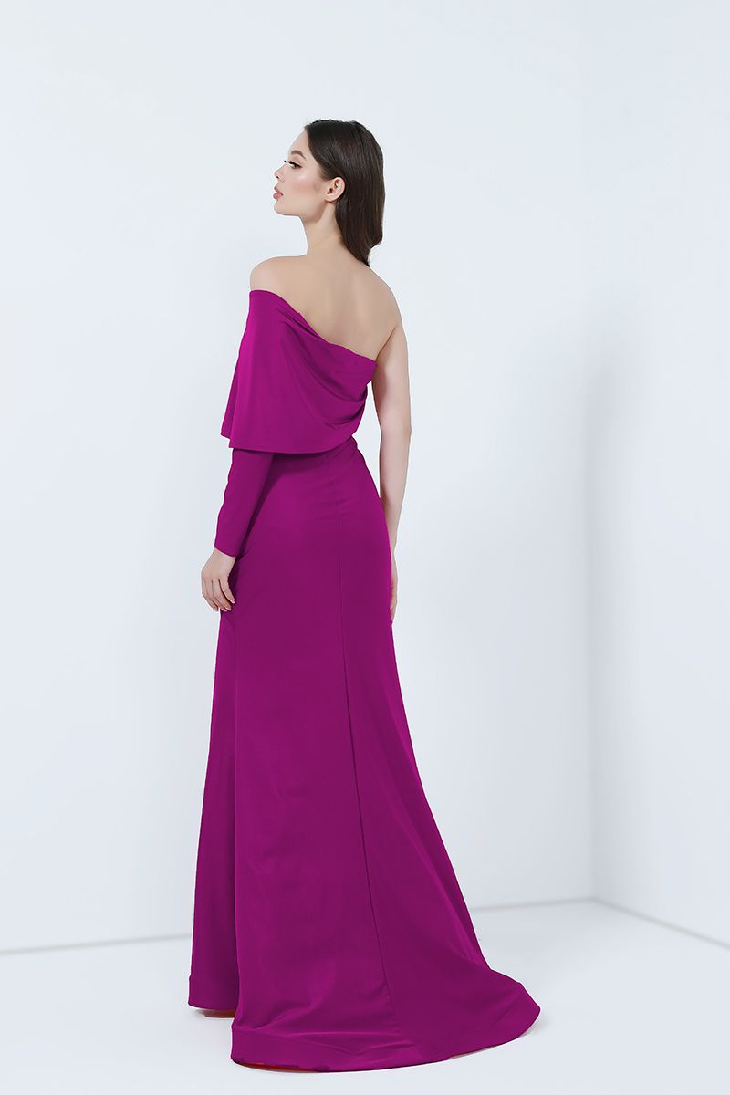 One-shoulder ruched dress