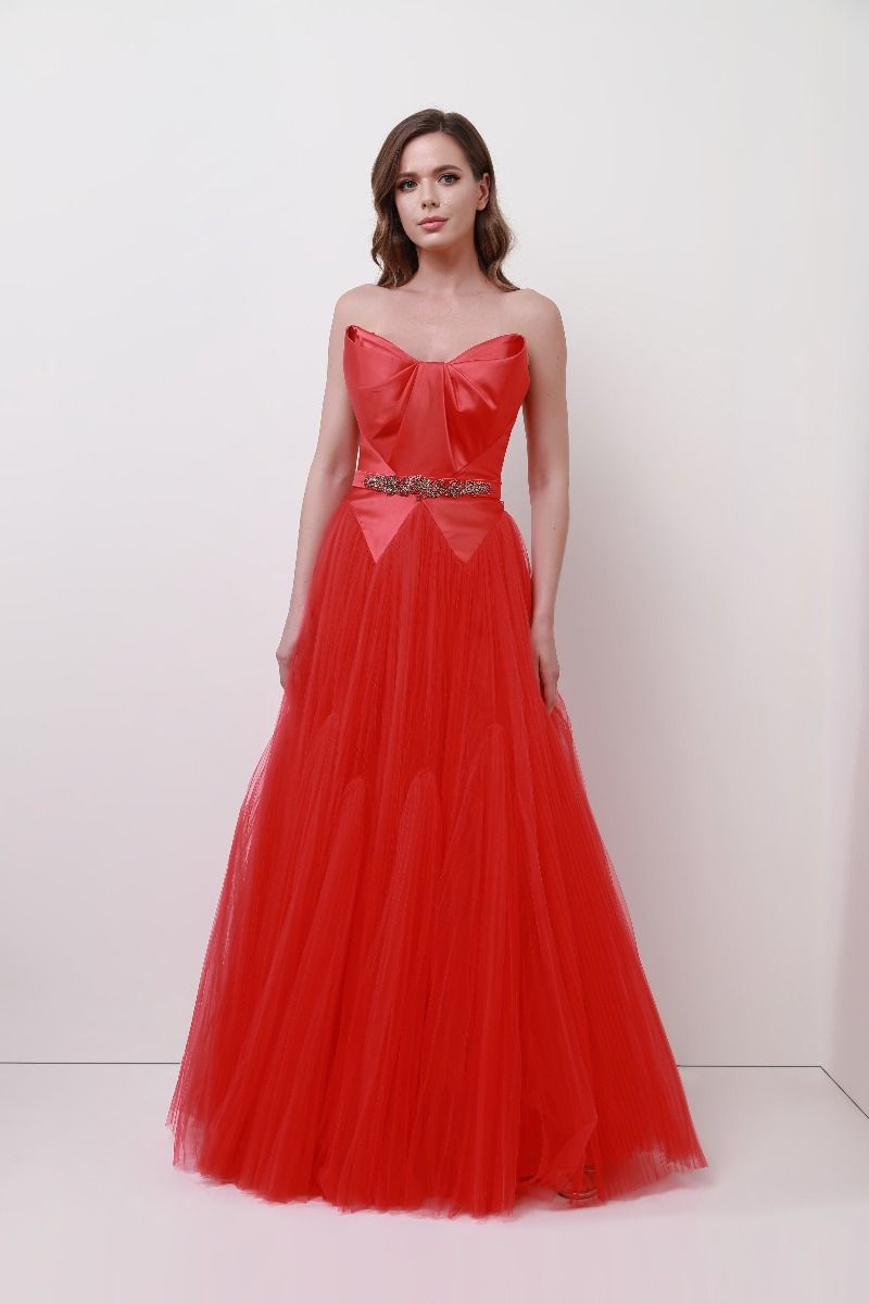 Bow bustier design dress