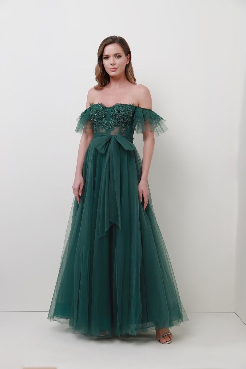 Embellished floral appliqué dress