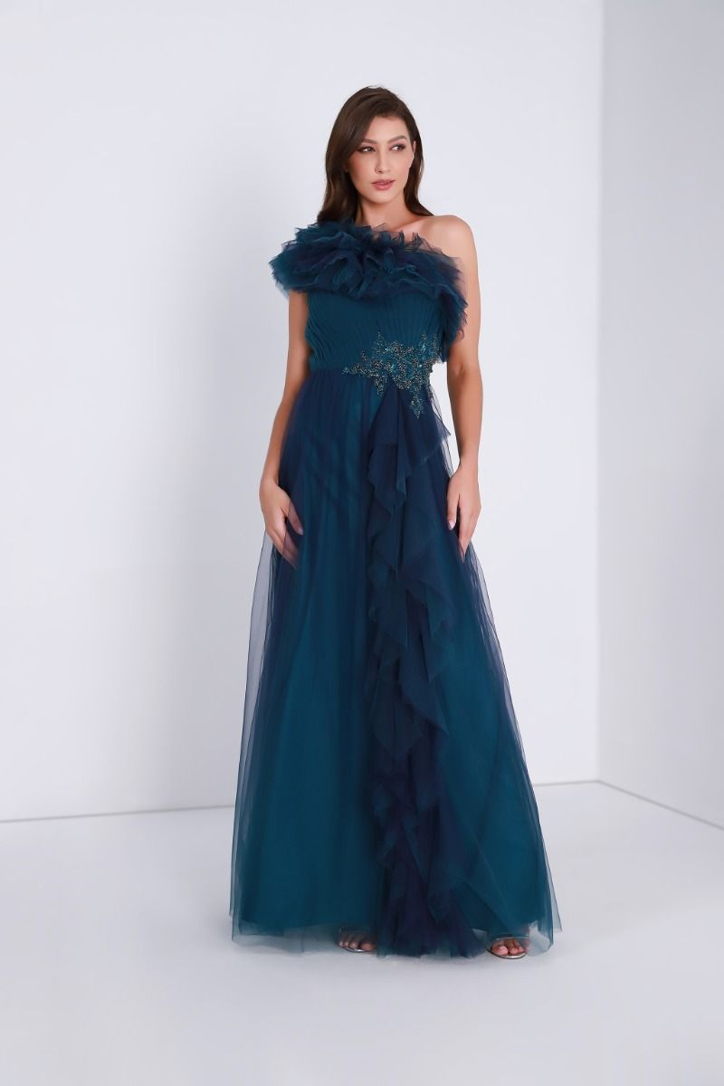 Ruffled one-shoulder dress