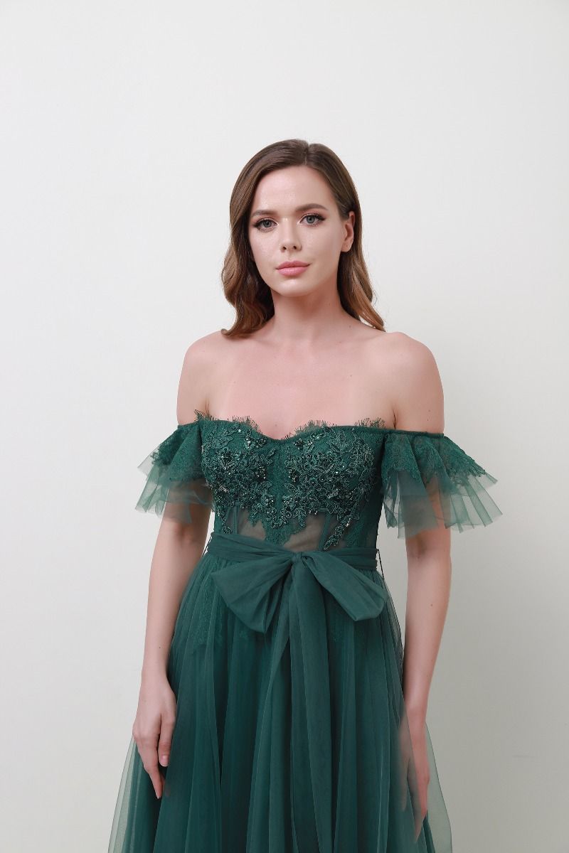 Embellished floral appliqué dress