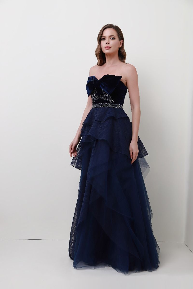 Velvet bow-tie dress