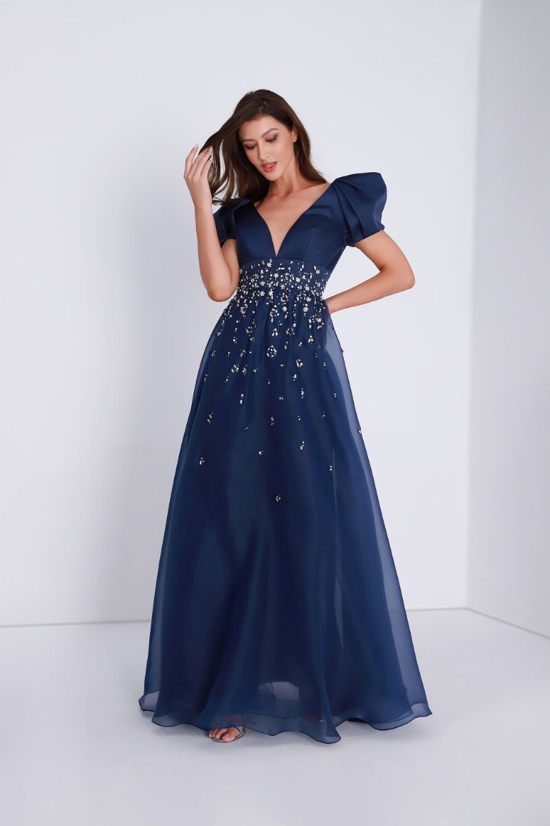 Balloon sleeves embellished dress