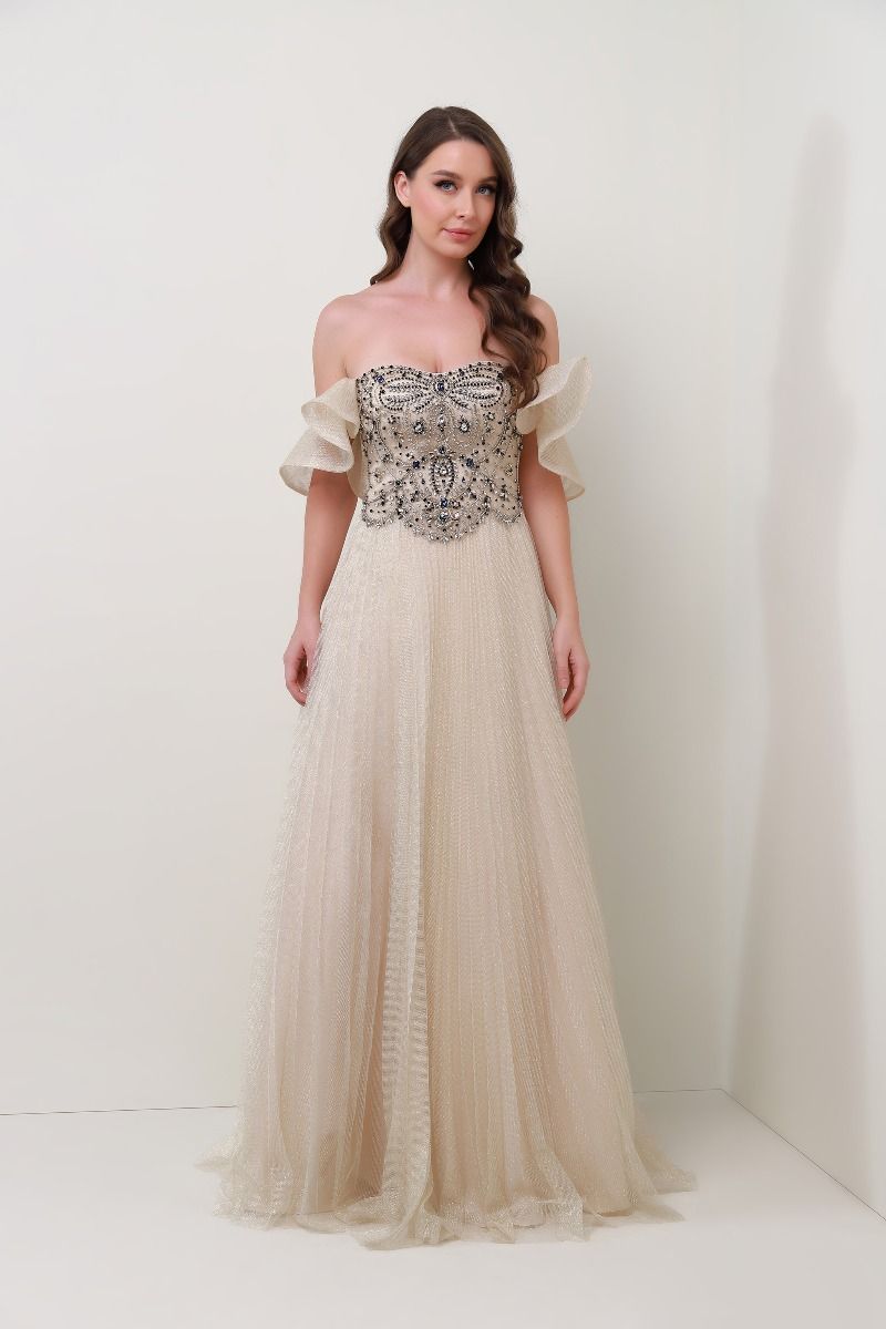Rhinestones embellishment bustier dress 