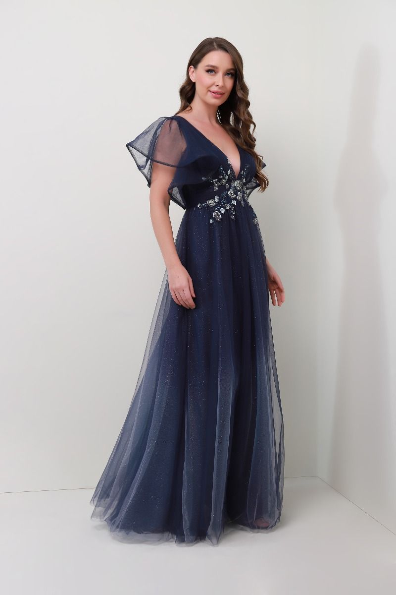 Metallic embellished waist dress