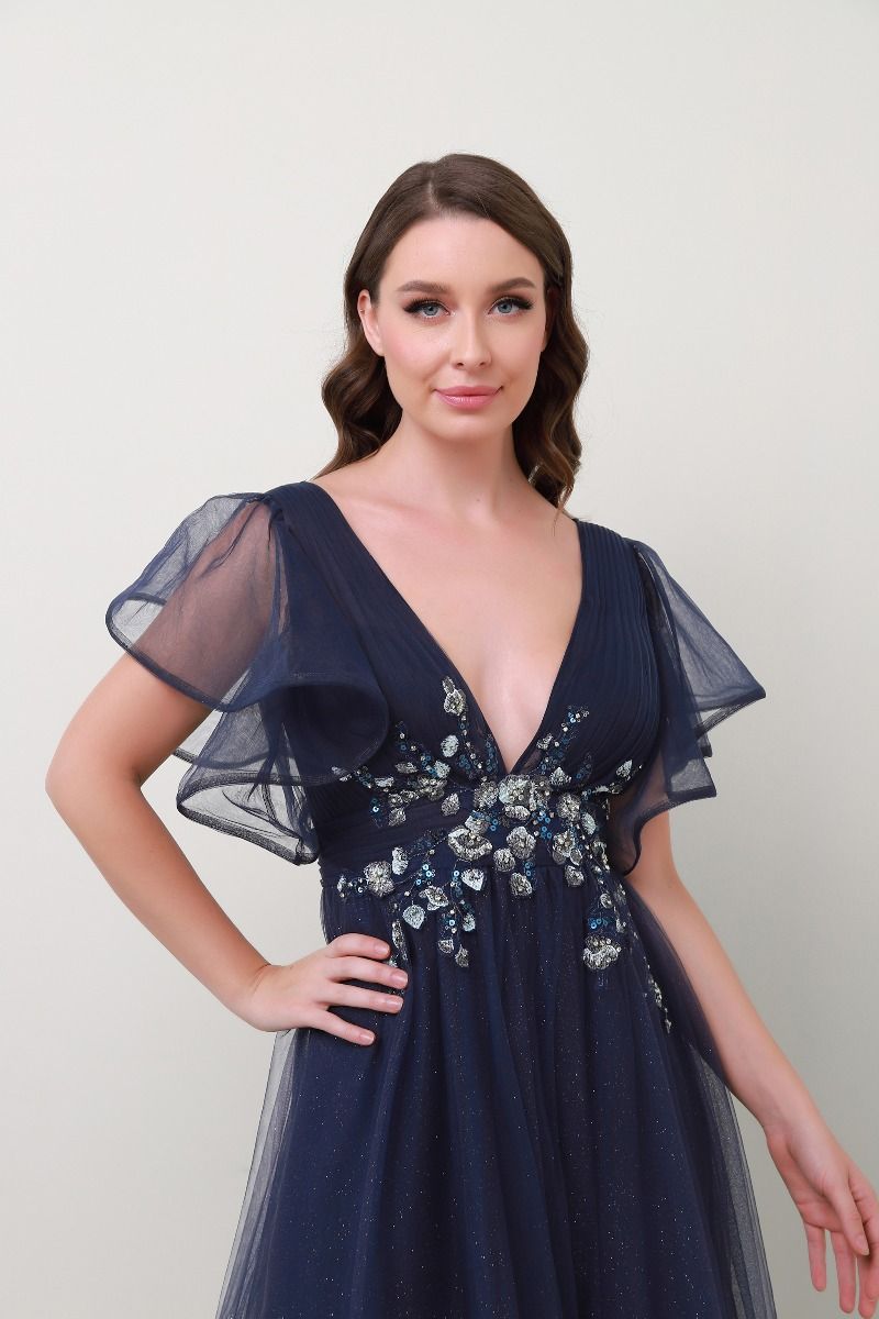 Metallic embellished waist dress