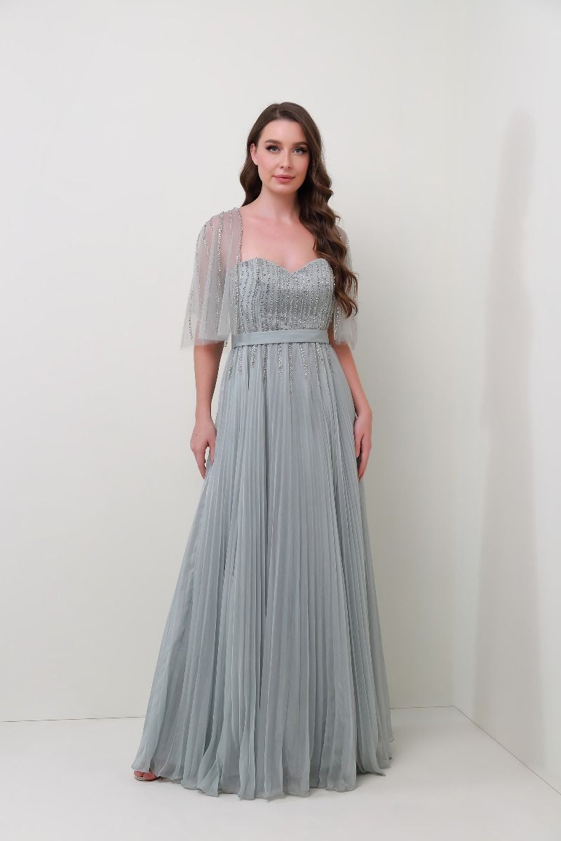 embellished cape dress