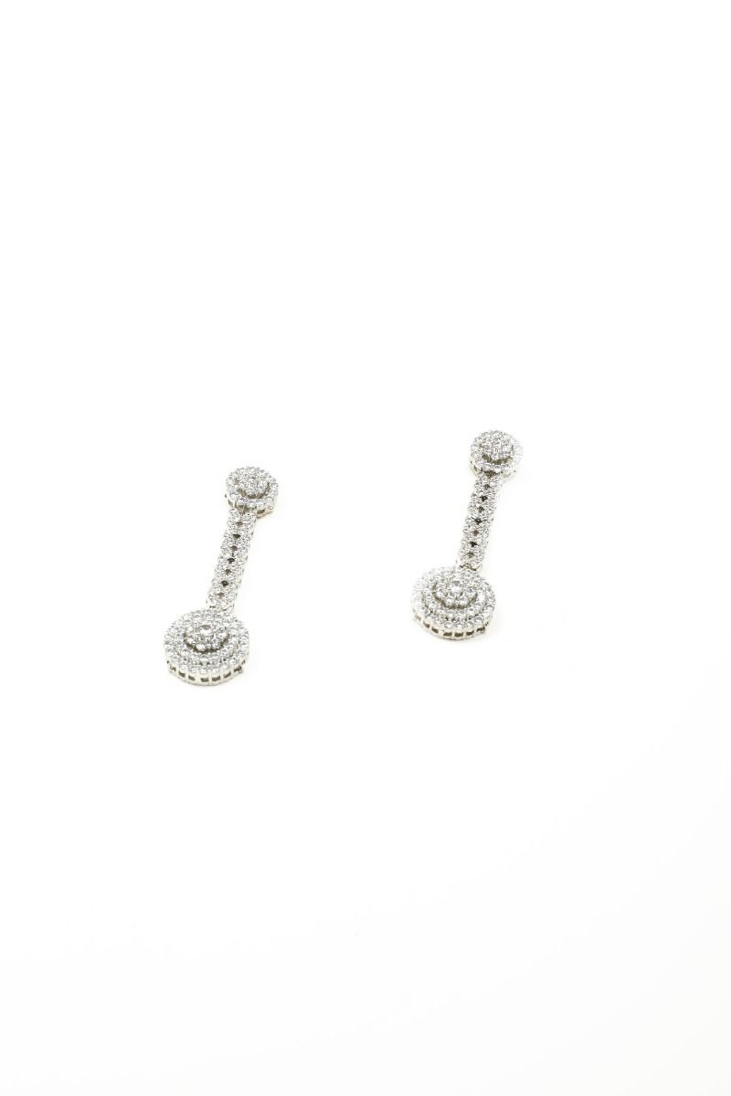 Dropped round earrings