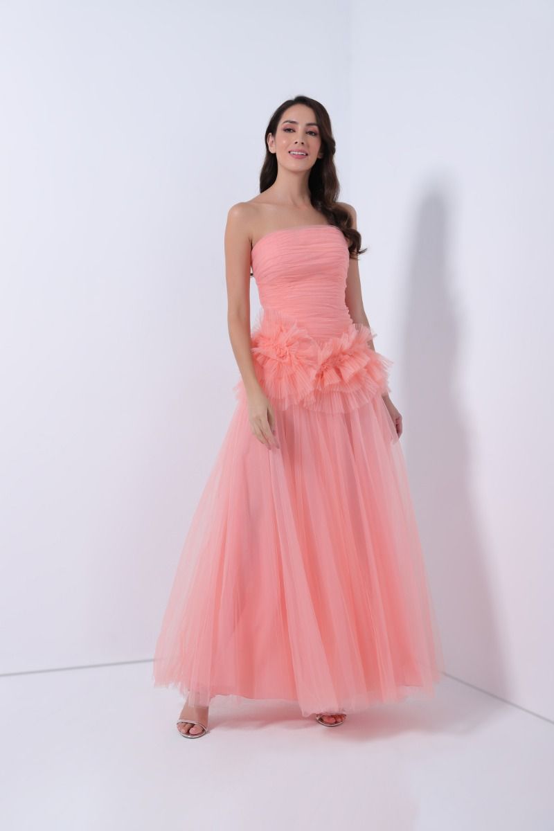 Rushed bustier dress