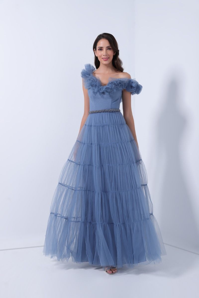 Embellished tiered dress
