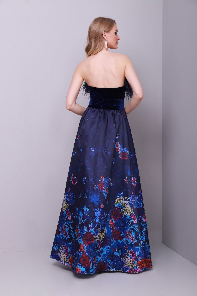 Feather trimming dress