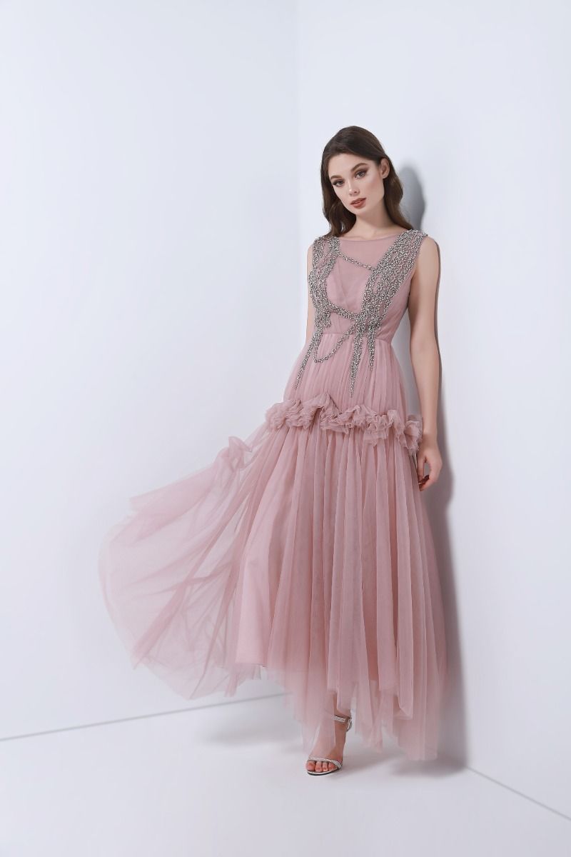 Rhinestone embellishment dress