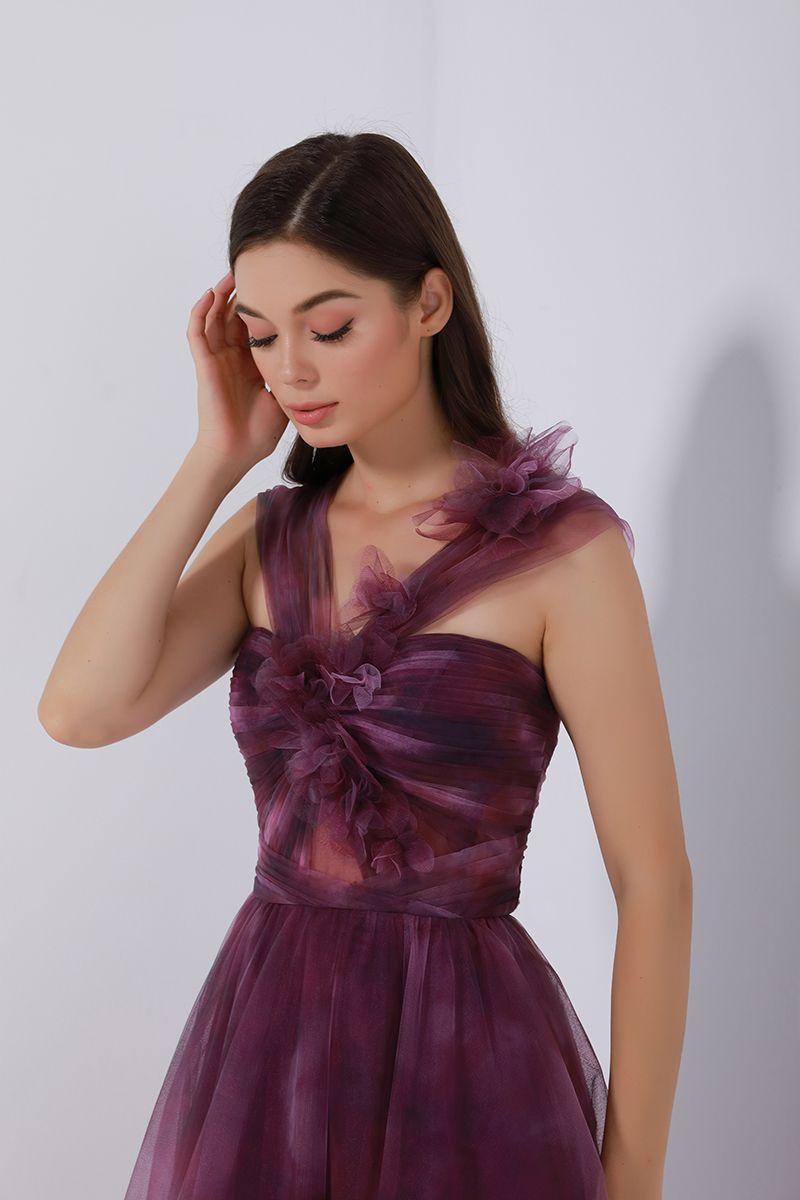 Halter crossed neckline dress