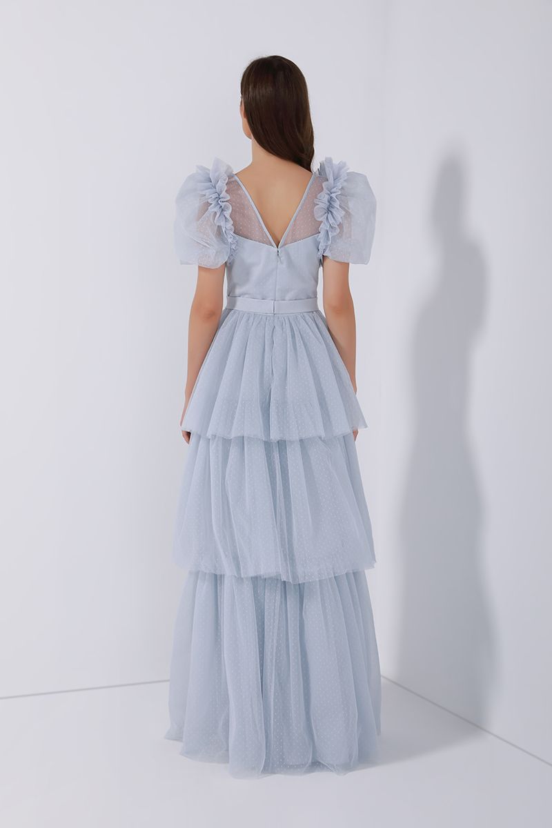 Balloon sleeves embellished dress