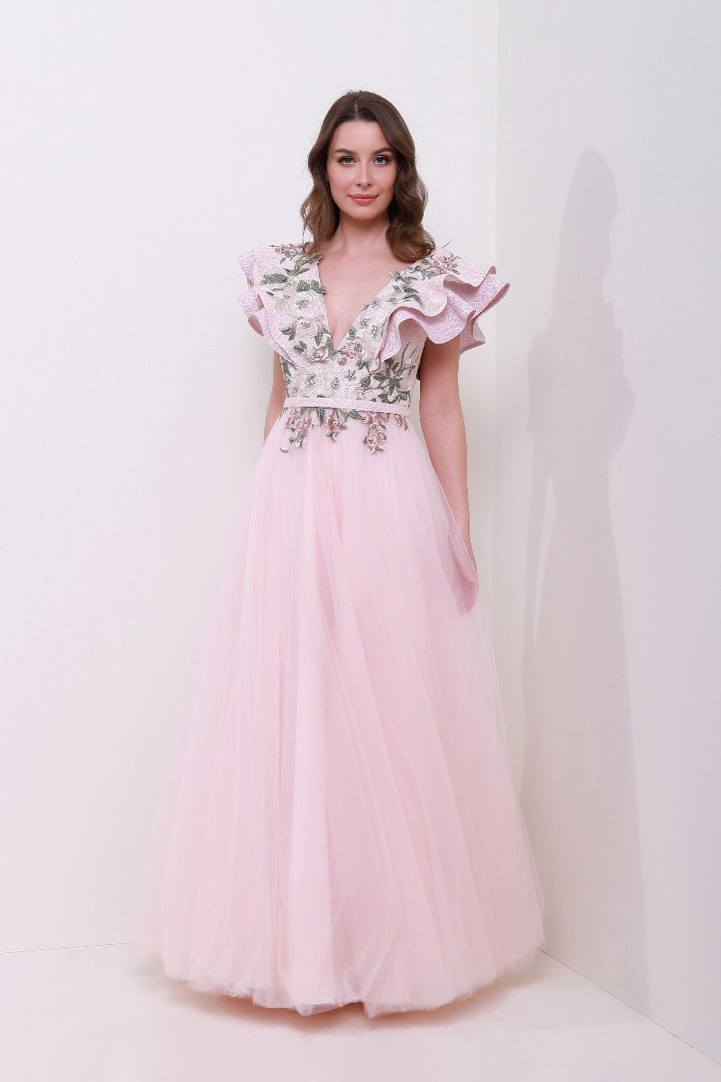 Ruffled shoulders dress