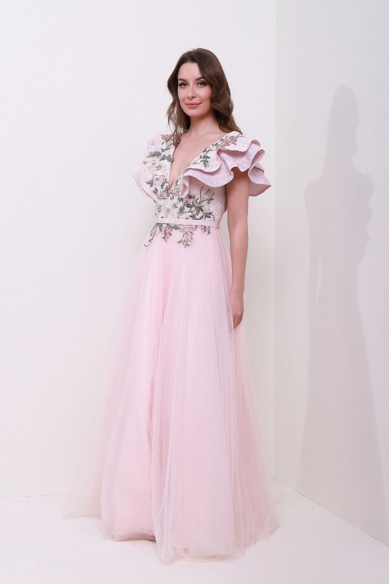 Ruffled shoulders dress