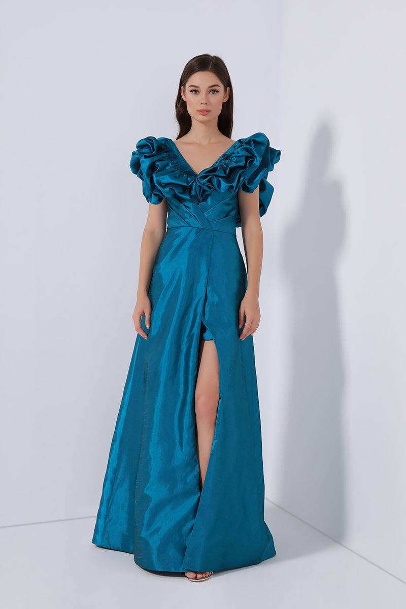 Vivid flare Flounced ruffled dress