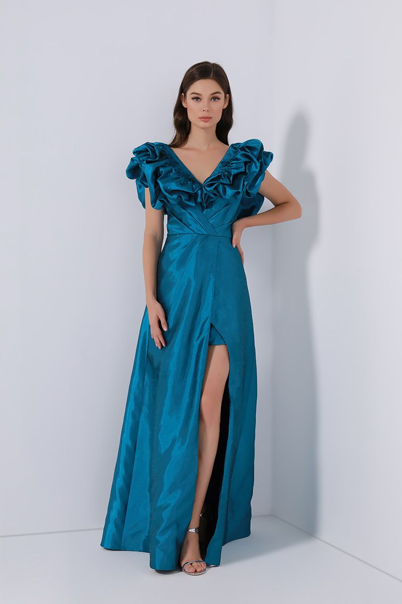 Flounced ruffled dress