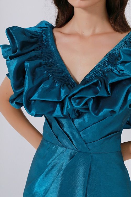 Flounced ruffled dress