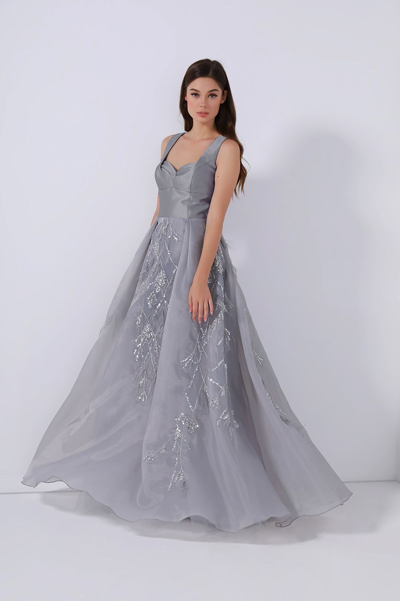 Feather embellishment dress