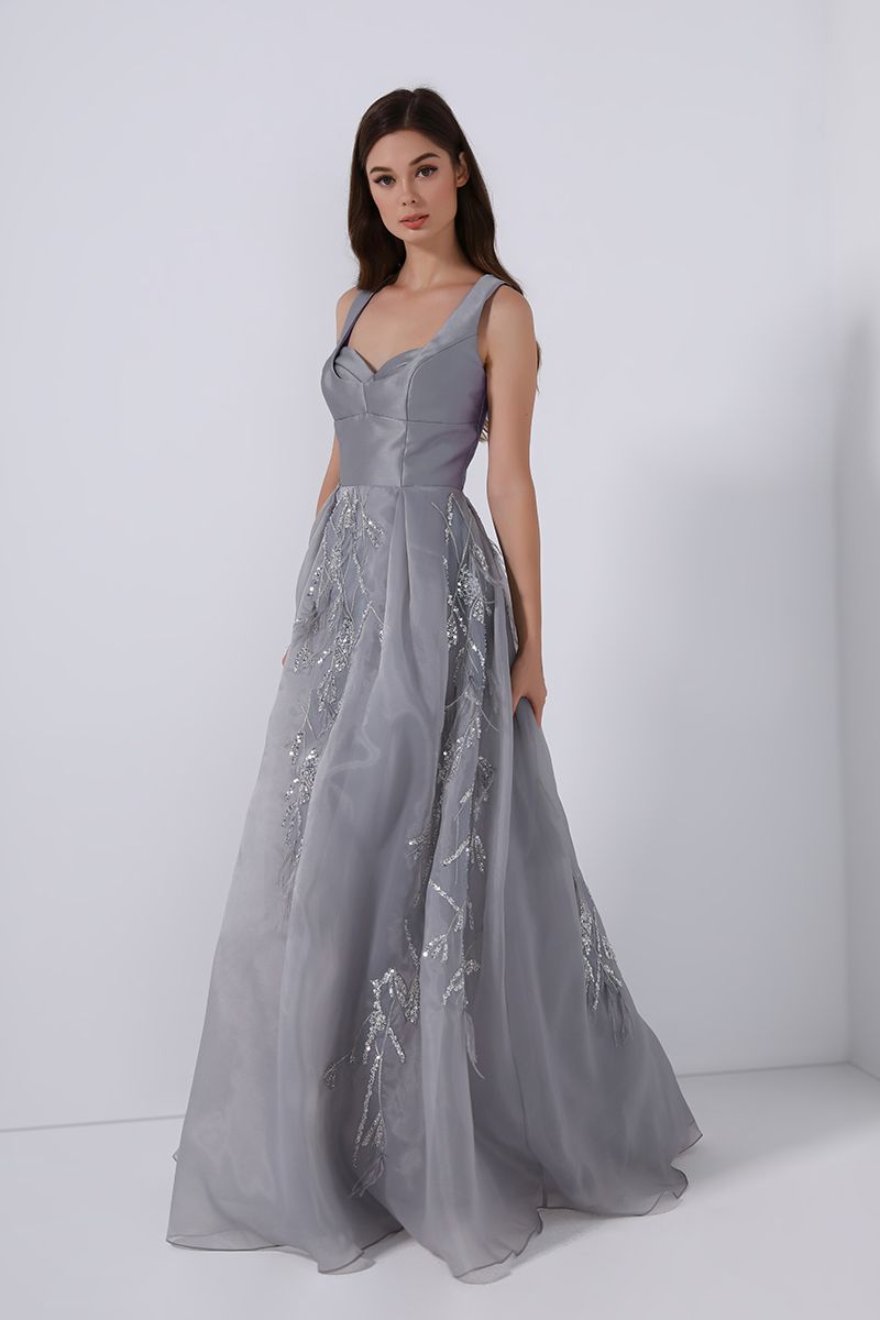 Feather embellishment dress