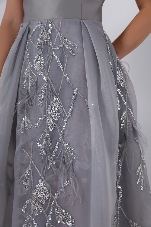 Feather embellishment dress