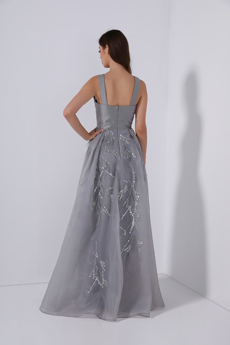 Feather embellishment dress