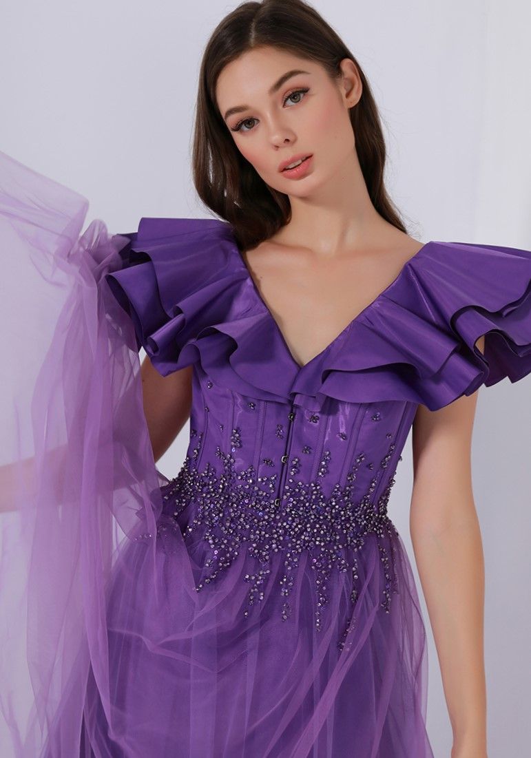 Unique ruffled dress