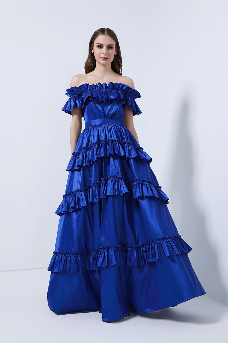 Ruffled off-shoulder dress