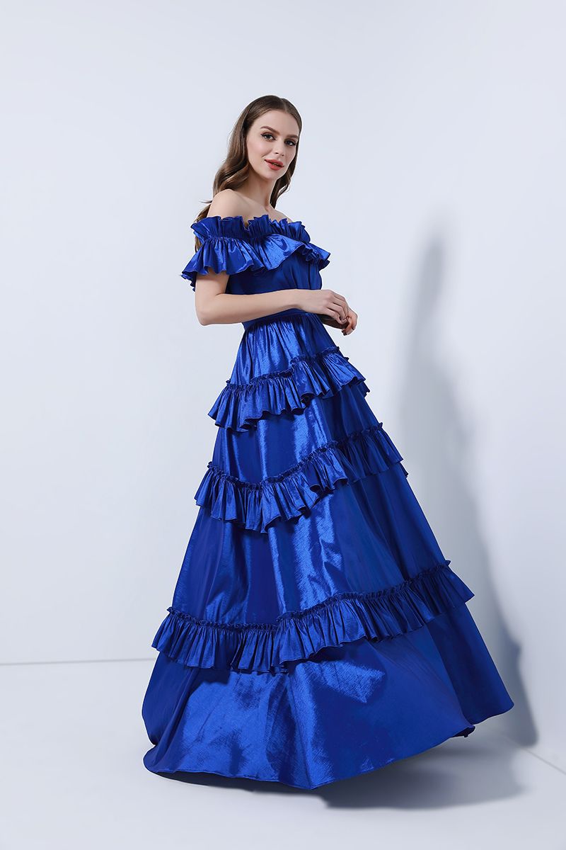 Ruffled off-shoulder dress
