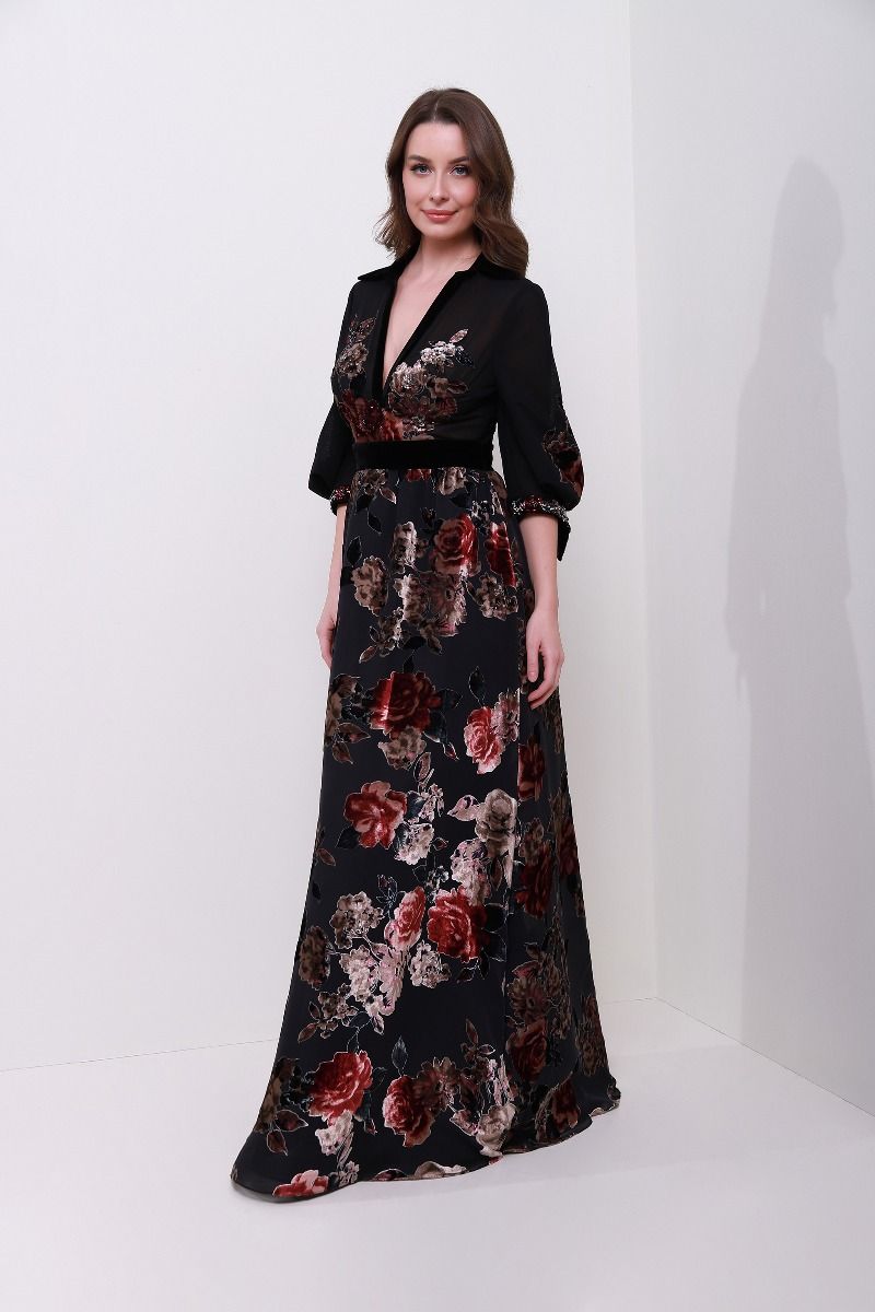 Floral v neck dress