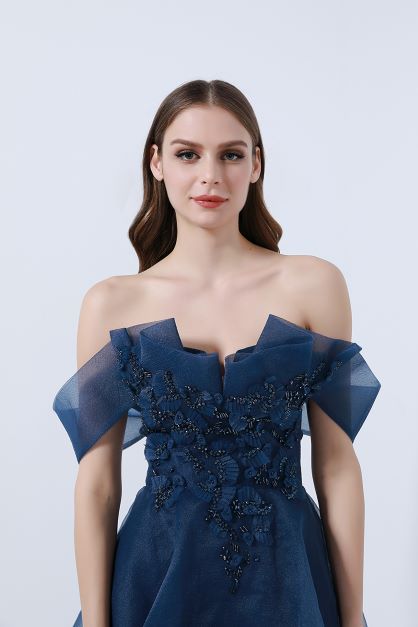 Off-shoulder layered dress