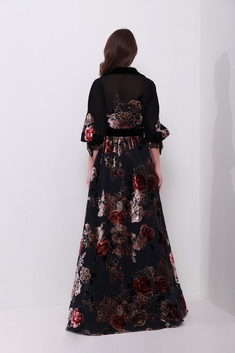Floral v neck dress