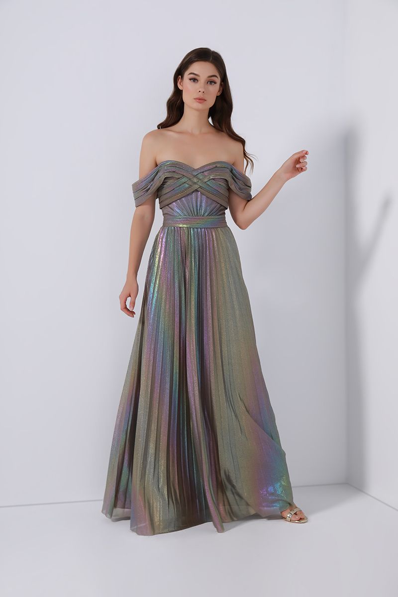 Metalic off-shoulder dress