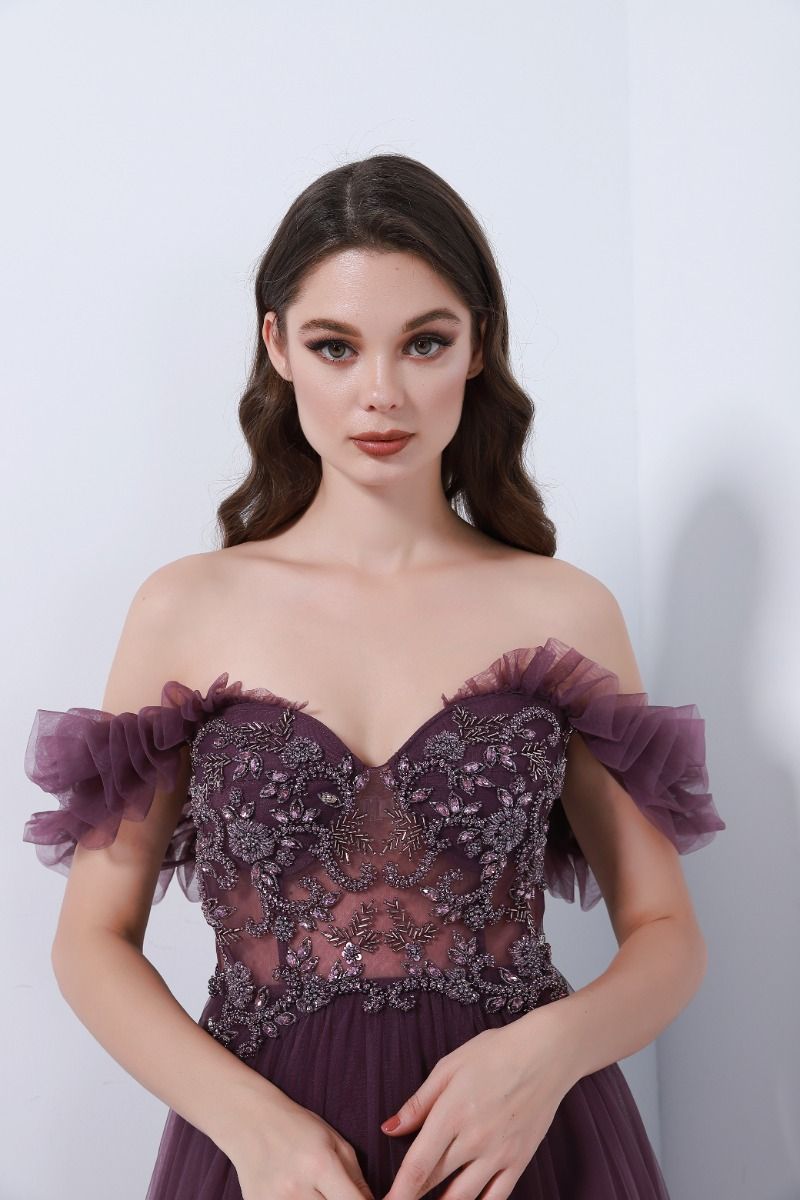 Rhinestone embellished bustier dress