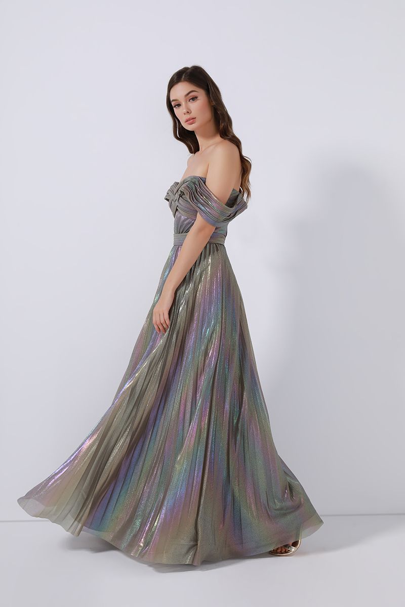 Metalic off-shoulder dress