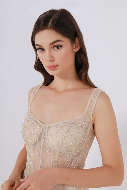 Embellished mesh dress