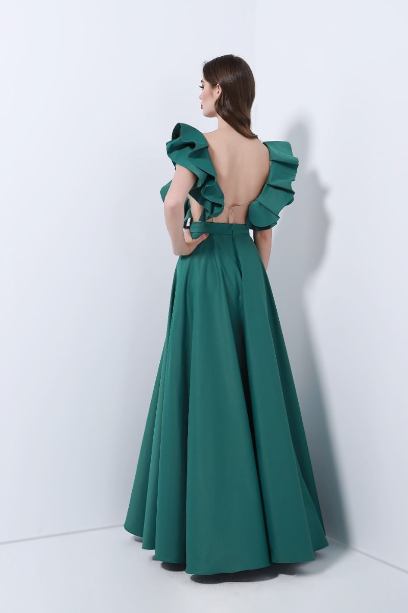 Ruffled shoulder dress
