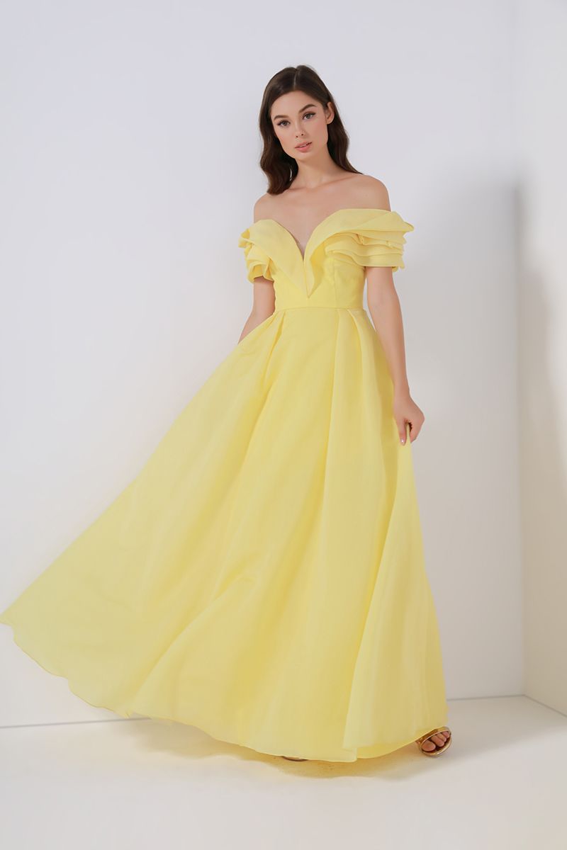 Wide sweetheart neckline dress