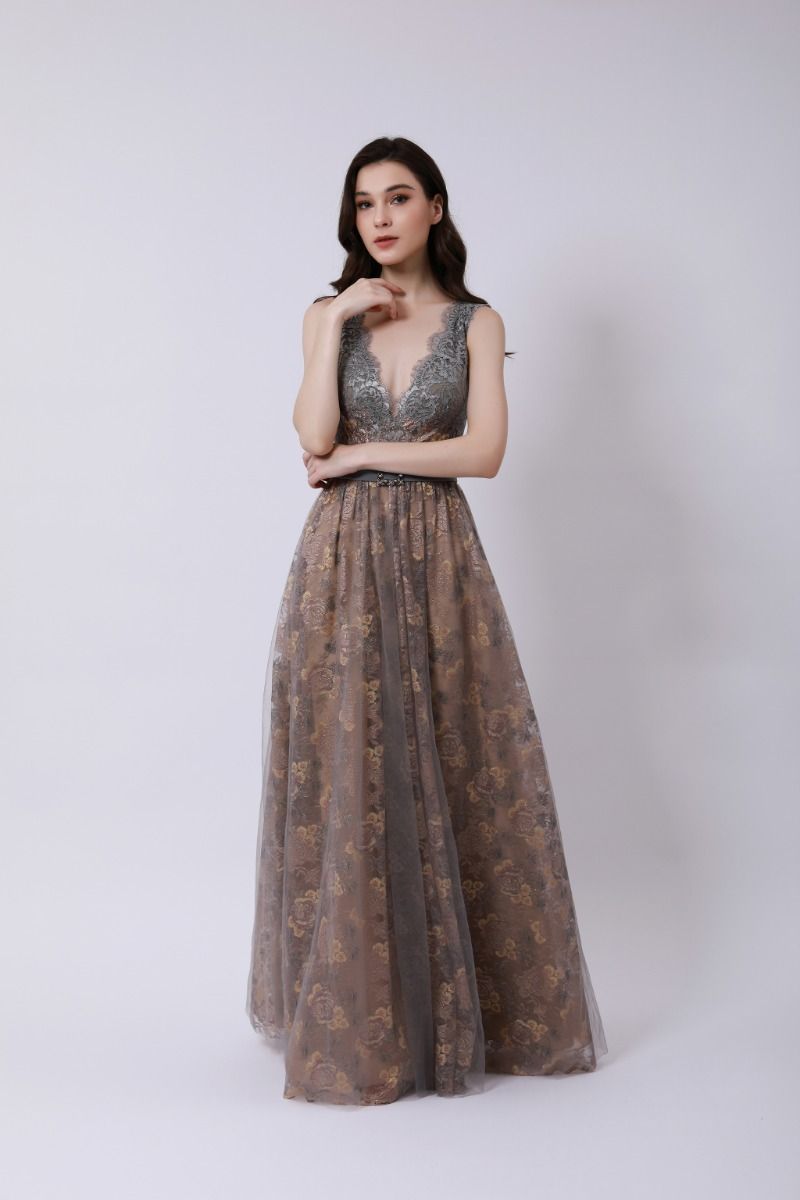 Two-tone lace dress