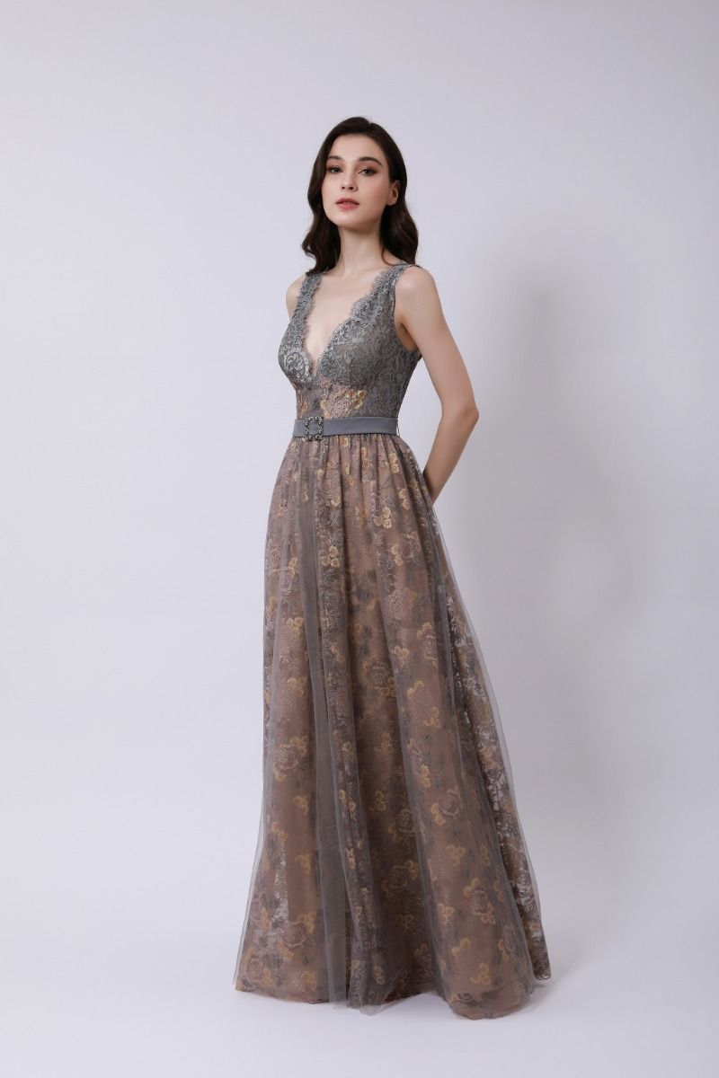 Two-tone lace dress