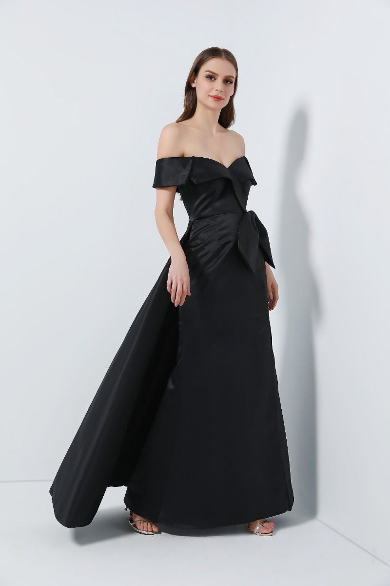Satin off-shoulder dress