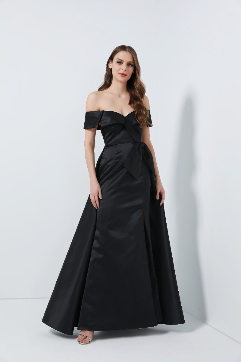Satin off-shoulder dress