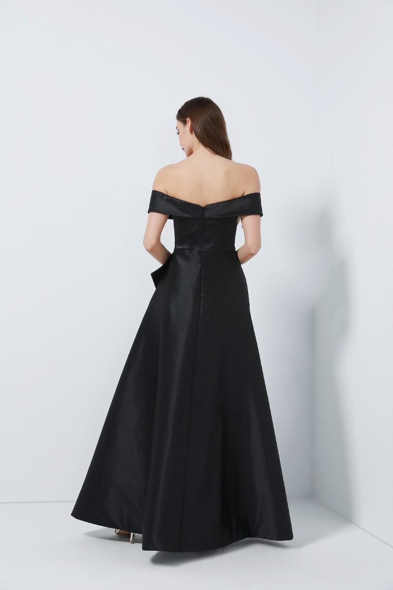 Satin off-shoulder dress