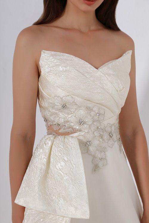 Embellished floral applique dress