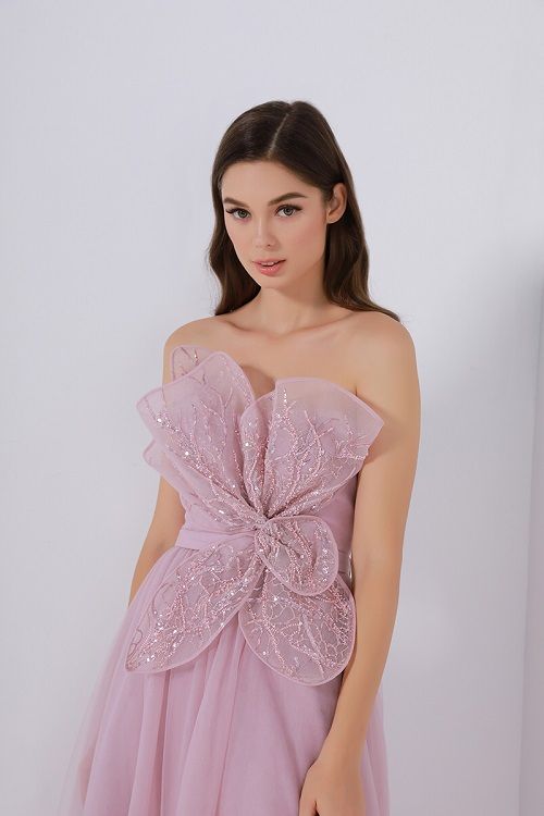 Embellished twisted knotted dress