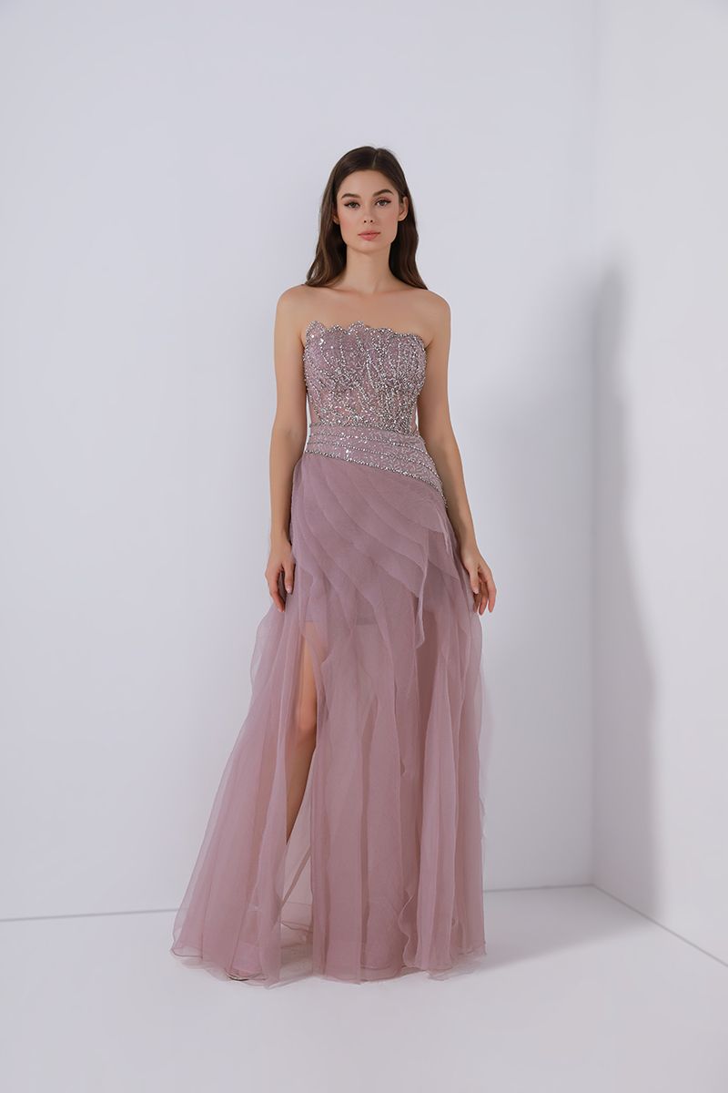 Sequin embellishment bustier dress