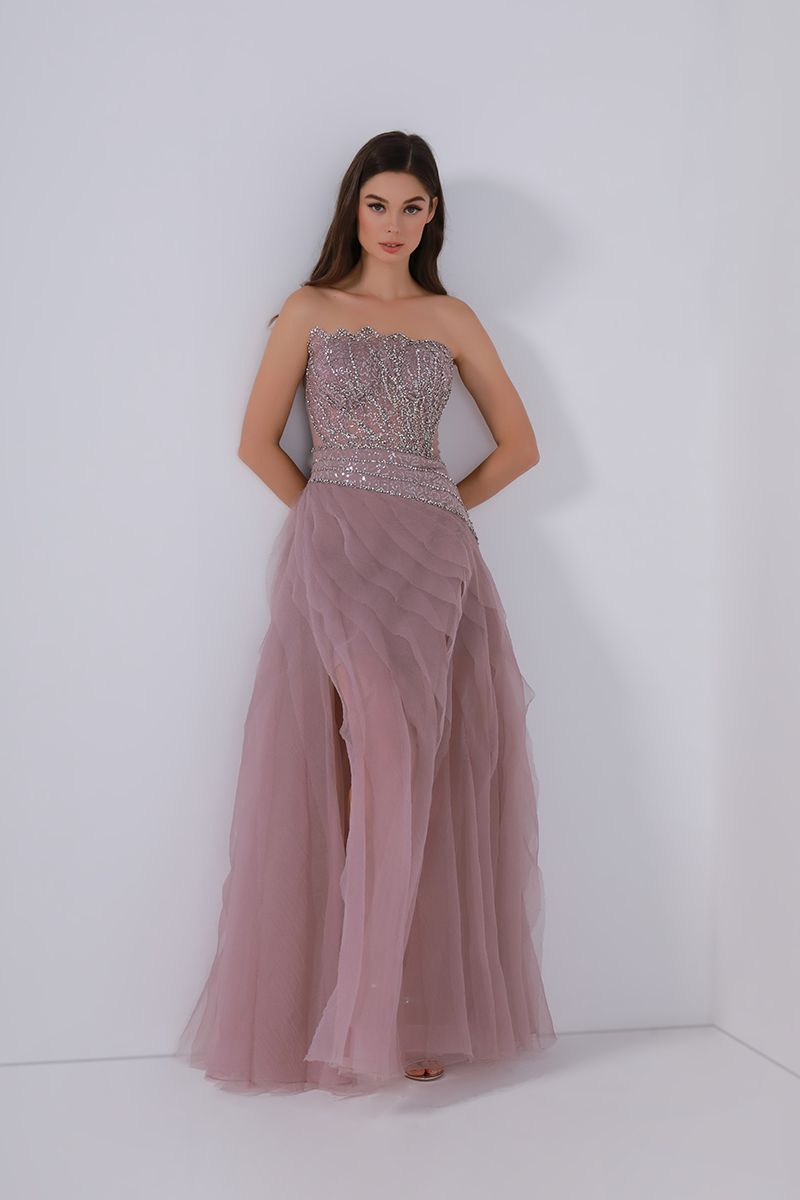 Sequin embellishment bustier dress