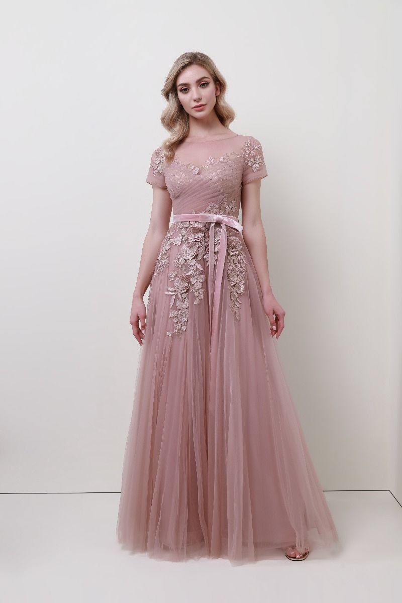 Floral applique crossover dress  
